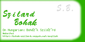 szilard bohak business card